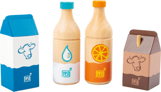 Set za piće "fresh" | Paket sadrži jednu kutiju mlijeka, bocu vode, bocu soka od naranče i jedno kakao. (broj dijelova: 4)