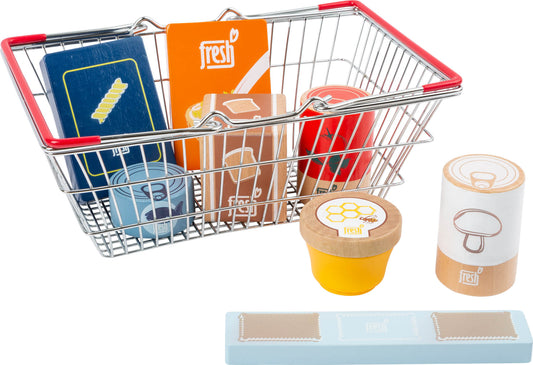Set namirnica u košari za kupovinu "svježe" | Paket sadrži košaricu za kupovinu, tjesteninu, tost od cjelovitih žitarica, cor