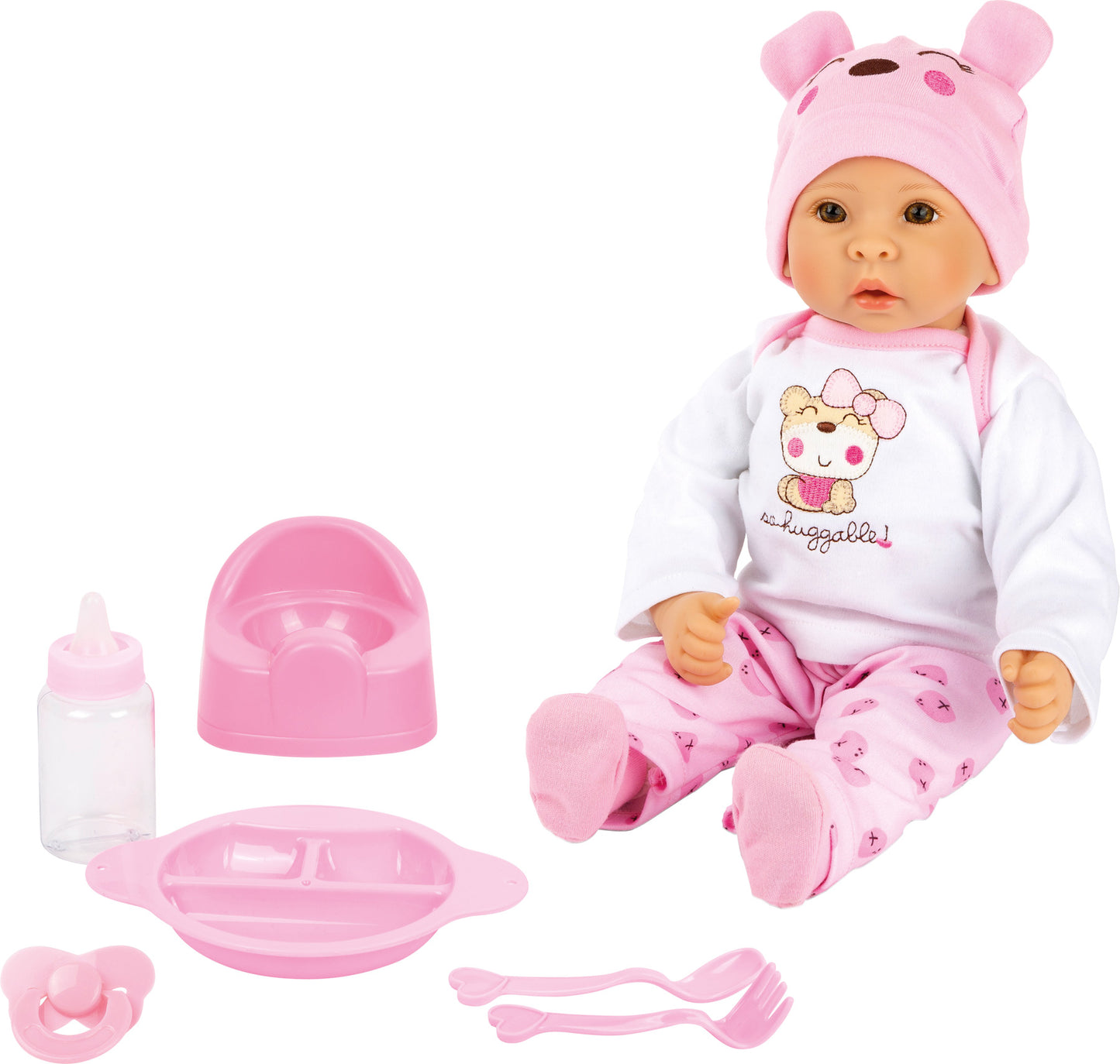 Baby Doll "Marie" s dodacima | Baby Doll "Marie" sigurna je za djecu od 24 mjeseca, izrađena od tkanine i sintetike, nježna z