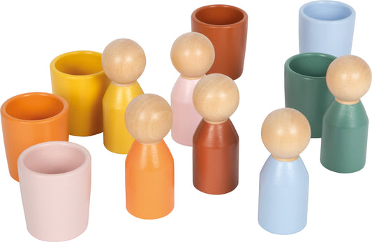 Montessori čaša za sortiranje s figurama | Paket sadrži šest čaša i šest figurica, idealan za razne kreativne aktivnosti. (br