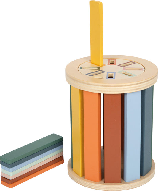 Montessori igra sortiranja s bubnjem | Paket sadrži insertion drum, 3 sorting plates, 9 rods, 8 discs i 6 motifs (broj dijelo